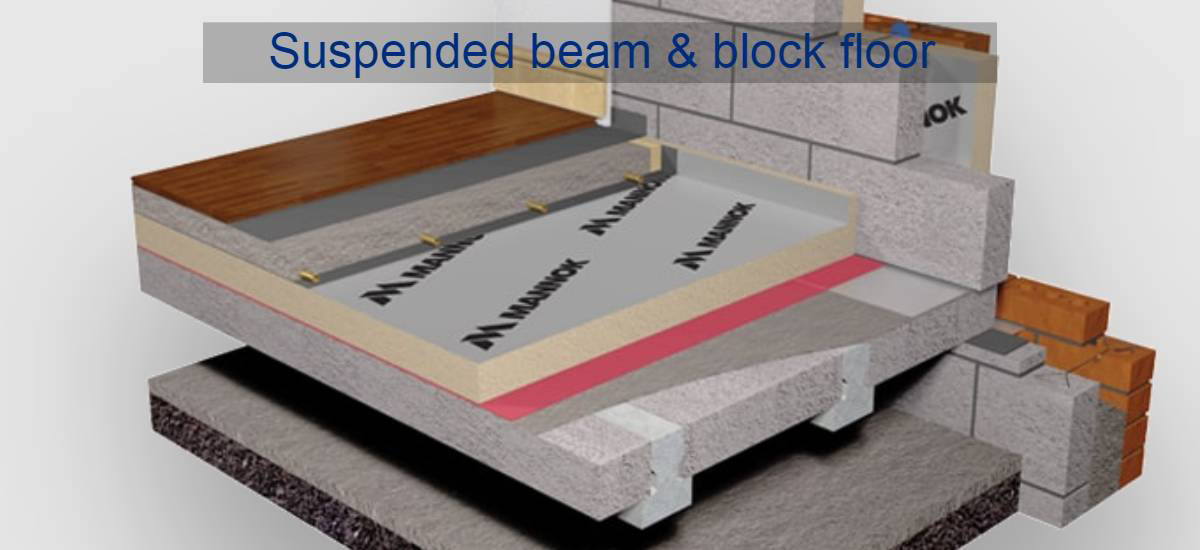 Suspended beam and block floors